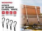 Workpro 24 Inch Bungee Cords With Hooks  4 Pack Strong Elastic Rope  For Camping