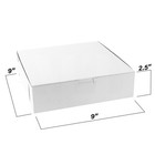 Mt Products White Cookie Box - 9  X 9  X 2 5  Bakery Boxes - Pack Of 15