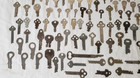 Huge Lot Of 130 Vintage Flat Cut Steel Keys Padlock Cabinet Drawer Door Box