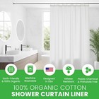 Natural Cotton Shower Curtain - Light-weight Washable Fabric Curtain Liner