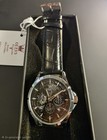 Olevs Quartz Chronograph Date 30m Black Dial Black Leather Strap 42mm