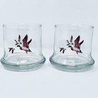Pair Of Vintage Mallard Duck Whiskey Lowball Glasses 3 5    Hunting Outdoorsman