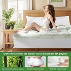 Cooling Bamboo Mattress Topper For Back Pain Relief 8-21 deep Pocket For Bedroom