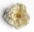 Large 6    Ivory Rose Flower Brooch Pin Fabric Statement Floral Corsage