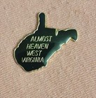 Vintage Almost Heaven West Virginia Map State Shape Travel Souvenir Lapel Pin