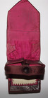 Antique Vintage Leather Shell Sewing Pin Cushion Roll Case