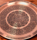 Turkish Copper Tray  Engraved Round Serving Tray  Handmade Copper Tray Sini