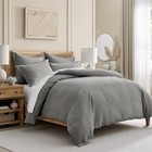  - Cloud Waffle Comforter Set -   Two Standard Pillow Full queen Comforter Grey