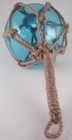Japanese Glass Fishing Fish Net Float Buoy Tiki Decor Light Blue 5   