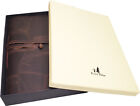 Large Leather Photo Album Vintage 4x6 5x7 Scrapbook Black Pages Rustic Antique