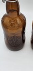 2 Old Vintage Grolsch Amber Brown Beer Bottles With Porcelain Swing Top Lids