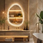Irregular Led Bathroom Mirror Backlit Vanity Mirror Anti Fog Touch Sensor 20x28 