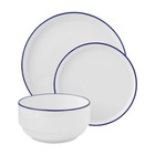 Mainstays 12-piece Blue Rim Stoneware Dinnerware Set