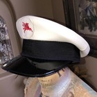 Vintage Pegasus Mobil Oil Service Gas Station Uniform Leather Hat Cap Patch Nos