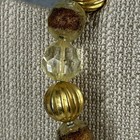 Vintage Metallic Clear Gold Bead Necklace 60s 17  Chunky Heavy
