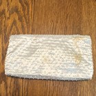 White Beaded Bridal Clutch Purse  Floral Envelope  Embellished Snap Closure