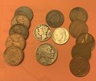 Starter Coin Mix Lot Silver Coins  Buffalo Nickel  Wheats Cents  Indian Head Etc