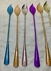 Set Of 8 Vintage Anodized Aluminum Ice Tea Dessert Spoons Bright Multicolored