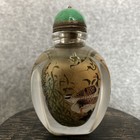 Chinese Old Beijing Glaze Inside Painting Flower Bird Beautiful Bottle Art
