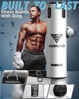 Punching Bag 4ft Heavy Boxing Set 12oz Gloves Mma Training White Led Asbravo