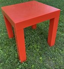 Parsons Plastic Table Kartell Style Red Orange Square Vintage Mid Century 16   