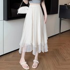 Chiffon Skirts For Women Beach Irregular Black Woman Skirt In Premium Y2k Vi