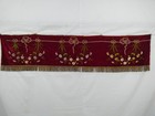 Vintage French Silk Embroidery Velvet Textile Floral Panel Needlework A242