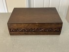 1847 Rogers Bros International Silver Silverware Wooden Box Chest Carved Detail