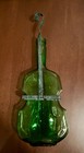 Vintage Hand Blown Emerald Green Wall Mount Violin Bottle 9 1 2      