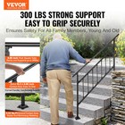 Vevor Iron Handrail Stair Railing Hand Rail Kit 0-5 Steps Outdoor Black W  Bars