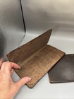 Lot Of 2 Vintage Brown Leather Billfold Wallet Very Cool Very Old