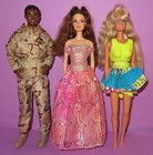 Barbie Lot Vintage 1980s 1990s Rapunzel Hawaii Jazzie Mackie Army Ken