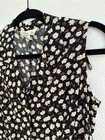 Vintage 90   s Sleeveless Black Floral Button-front Dress