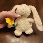 Vtg Russ Berrie Cream Bunny Plush Stuffed Animal I Heart Mom Flower Mothers Day