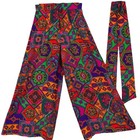 Vintage 1970 s Alex Colman Psychedelic Hippie Bellbottom Palazzo Pants With Sash