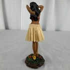 Hawaiian Leilani Dashboard Hula Doll 7  Bobble Skirt Flower Pose Hand Made Kcco