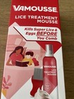 Vamousse Lice Treatment For Super Lice   Eggs With Steel Comb - 6 Oz New