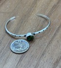 Navajo Handmade Sterling Silver Sonoran Gold Turquoise Stacker Cuff Bracelet