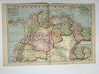 Antique Columbia Ecuador Venezuela Map 1901 Original 14    X 22    South America