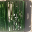  Vintage Eugene Dietzgen Co  Drafting Tools With Case 1 Piece Missing nice Set