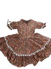 Vtg Square Dance Dress Ruffle Country Folk Floral Rockabilly Full Circle Western