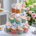 48 Pcs Butterfly Cupcake Toppers Butterfly Cake Decorations