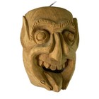 Vintage Wood Japanese Mask Gigaku Style Hand Carved