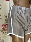 Vintage 70s 80s Nos Athletic Ringer Gym  Shorts Deadstock Elastic Waist Gray