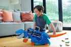 Hot Wheels City Toy Car Track Set  Ultimate T-rex Transporter  Hauler Transforms