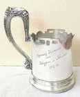 Russian Empire Art Nouveau Silver 84 Glass Holder  Signed  153 Gr   Monogram