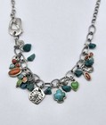 Vtg Sterling Silver Barse Turquoise   Coral Statement Pendant 18  Necklace - 28g