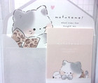 Q-lia Mofu Cat Friend Mini Letter Envelope Set Made In Japan