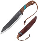 Condor Fixed Machete 10  1075hc Steel Full Tang Blade Walnut turquoise Handle
