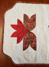 New christmas Cactus Tablerunner Quilt 15 X 30 Red Pink Green Cream Xmas Holiday